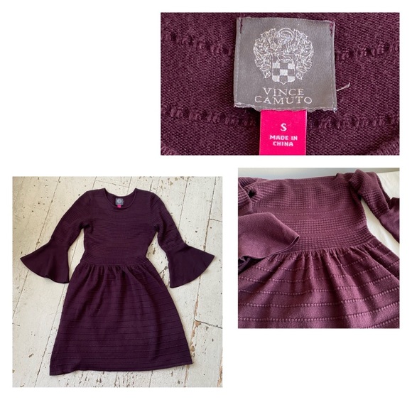 Vince Camuto Knit Textured BoHo Sweater Mini Dress - Picture 9 of 14